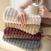 Blanket Thickened Milky Velvet Flannel Blanket Strips Cut Grid Multifunctional Gift Cover Blanket
