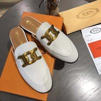 High End 2024 Potato Silk Metal Buckle Flat Bottom Muller With Baotou Half Tuo Lefu Shoes