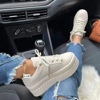 Large Single Casual Rubber Shoes Round Toe Thick Sole Synthetic Upper No Shoe Box