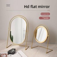 Elegant Vanity Mirror 360° Rotation Classic Round Oval Dressing Table Mirror Gold Black Pink White Living Room & Bedroom