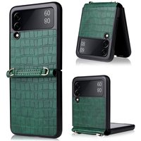 Z Flip3/4/5 5G One-piece Bamboo Pattern With Hand Strap Phone Case Folding Screen Trendy Limited Edition