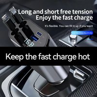 Car charger 120W super flash extendable cable four one car cigarette lighter PD fast charging universal