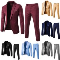  Slim Fit Suit Set – Modern Business & Wedding Blazer Vest & Trousers Versatile Formal Wear Grooms & Professionals