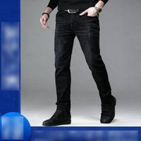 Trendy Brand Slim Fit Skinny Jeans Stretch Blue Korean Style Casual Trousers Midweight Cotton Long Pants Wholesale