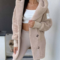 Clothing Plush Hooded Lambskin Jacket Coat