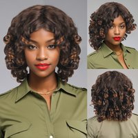 Hair Extensions Wigs Short Curly Wigs Chemical Fiber Headgear