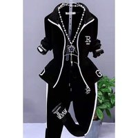 Clothing Fashion sports suits 2024 spring autumn style casual long sleeved slim pants student two piece suit trendy