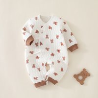 Clothes Spring Autumn Underwear Three Layers Warm Lace up Onesie Class Boneless Clothing Crawling Suit