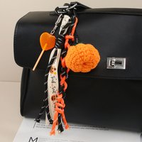 Halloween DIY Pumpkin Keychain Accessory Cute Miu Style Candy Lanyard Bags Backpacks Keys Lollipop Braided Rope Bag Pendant Keychain