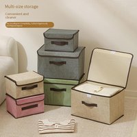 Foldable Clothes Storage Box Handles Waterproof Large Capacity Organizer Lid Wardrobe Home Organization