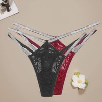Sexy Pure Underwear Lace Mesh Traceless Adjustable Slim Thong Thongs