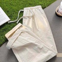 Summer Thin Cotton Linen Casual Pants Straight Leg Loose Long Trousers Cargo Sports