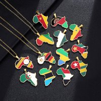 hot selling stainless steel oil drop Africa map Cote dIvoire Rwanda Egypt Uganda necklace jewelry