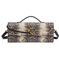 Koossoasis New Hand-held Dinner Bag Women's Horizontal Trend Crocodile Pattern Python Pattern Baguette Bag Niche Shoulder Messenger Bag
