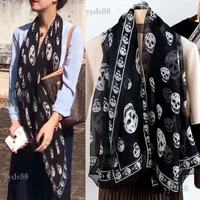 6 Colors Skull Scarf Good Quality 100% Pur Silk Satin Fashion Scarves Pashmina Shawls