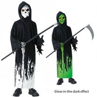 Halloween party cosplay role playing costumes, children’s ghost clothes that glow in the dark