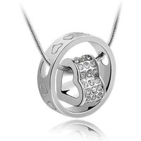 Classcial 18K Gold/Platinum Plated Heart/Love Pendant Necklaces Austrian Crystal Fashion Costume Women Necklaces Jewelry For Women