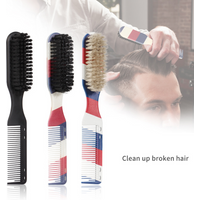 Hairdressing Dual Purpose Comb Brush Men's Oil Head Texture Comb Horse Hair Beard Styling Comb Hair Cutting Cleaning Brush