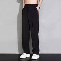 Ice Silk Workwear Small Western Pants For Men, Summer Thin Wide-leg Straight-cut Loose Casual Pants, High-grade Draping Suit Pants