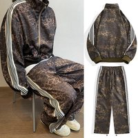 Chaqueta deportiva con estampado de leopardo retro para hombre, ropa de marca de moda, chaqueta de rayas con estampado digital vintage para hombre,