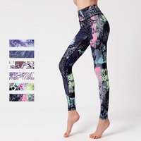 Printed Yoga Pants High Waisted Tight Fit Shaping Leggings High Elasticity Breathability Ideal Fitness Exercise