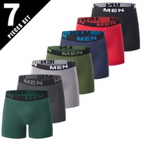 Men's Underwear Platform 7 Pieces Of Men's Solid Color Fashion Basic Underwear Large Size Youth All Match Long Boxer Shorts