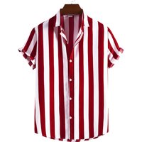 Fashion Casual Short Sleeve Printed Stripe Shirt