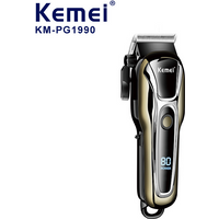KM-1990PG Professional Hair Clipper – High Power Cordless Trimmer With LCD Display & USB Charging For Salon & Home Use