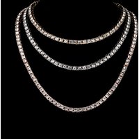 Tennis necklace, simple bracelet, niche design, Cuban necklace popular women's temperament versatile jewelry