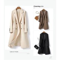 Women's Clothing Windbreaker Jacket Mid Length Double Breasted Oversized Trench Coat Blazer Double Breasted Long Coat Casual Elegant Office Wear