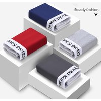 Men's Underwear, High-end Antibacterial Boxer Briefs, Trendy Men's Boxer Briefs, Large Size, Soft Solid Color Boxer Briefs