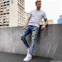 Men's Premium Slim Fit Distressed Denim - 2026 Paint Splattered Ankle Jeans With Reinforced Stitching Distressed Destroyed