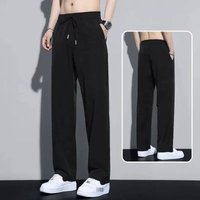 Korean Style Men's Casual Pants - Loose Fit Retro Wide Leg Trousers, Trendy Streetwear & Sporty Comfort