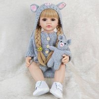 55CM full body soft silicone vinyl Reborn Toddler Girl Little Grey Pig Pretty Princess lifelike Baby Doll Christmas Gift