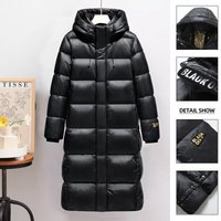 Men's Clothing Black and gold Coat jacket men's long coat winter thickened workwear off season clearance genuine brand hooded warm