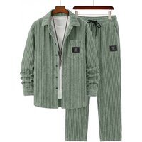3D Printed Corduroy Sweatshirt Set European American Style Cross Border Autumn Winter Cardigan Set