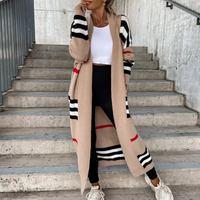Cardigan Striped Knit Sweater