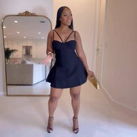 Clothing Waist Stitching Flared Mini Dress