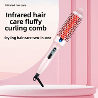 2 1 Hair Straightener & Curling Brush Portable Styling Tool Short To Medium Hair 