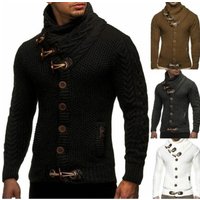 Clothing Slim High Collar Single Breasted Cardigan Oversized Long Sleeve Knitted Sweater Clothes