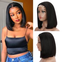 4*4 lace human hair headband, 100% human hair, smooth and straight hair, no tangles, short bob suitable for daily wear by women