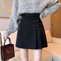 Woolen Skirt High Waist Pleated Skirt Fat Large Thin Word Package Hip Skirt
