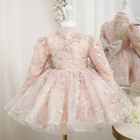 Elegant Princess Dress Long Sleeve Ball Gown Puffy Skirt Recitals Performances & Special Occasions 