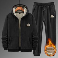 Clothing Winter Velvet Thickened Suit Lamb Velvet Hooded Sweatshirt Cotton Pants Casual Sports Warm Suit
