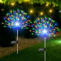 Solar LED Stake Lights – Waterproof Garden Decoration With Firework & Starry Effects, Copper Wire String Lights For Patio, Pathway & Lawn