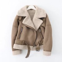 Clothing clothing double sided fur suede motorcycle jacket coat