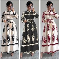 Clothing autumn winter printed strap dress