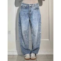 Women's Casual Loose Straight Jeans - European & American Style High Waisted Trousers