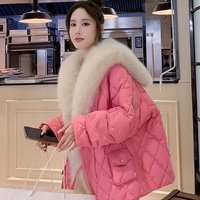 Clothing fox fur collar down cotton jacket fur cotton jacket