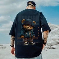 Men's Clothing Plus size Trend Brand Fat Men's Clothing Large Size Loose Bear Pure Cotton Short Sleeved T Shirt Half Sleeved Summer Trend